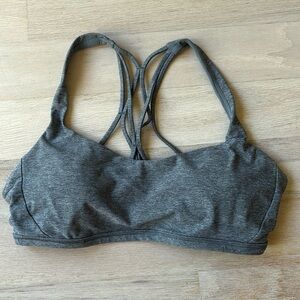 Lululemon grey strappy back sports bra size 6